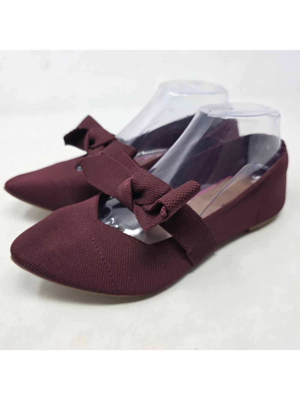 Torrid Burgundy Bow Loafers Womens Size 7WW Slip On Flats